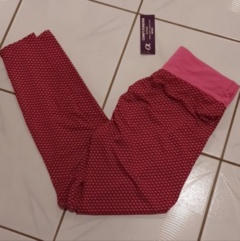 4/$80 New Fushia "Tik Tok" Honeycomb Rutched Butt Leggings - Size XL